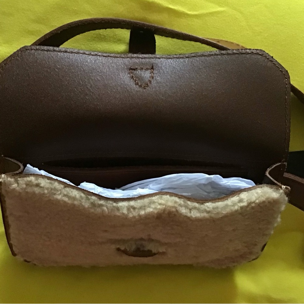 Brown Shearling Crossbody Bag
